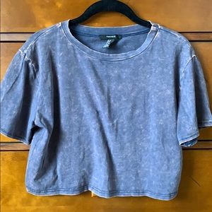 Purple distressed crop top